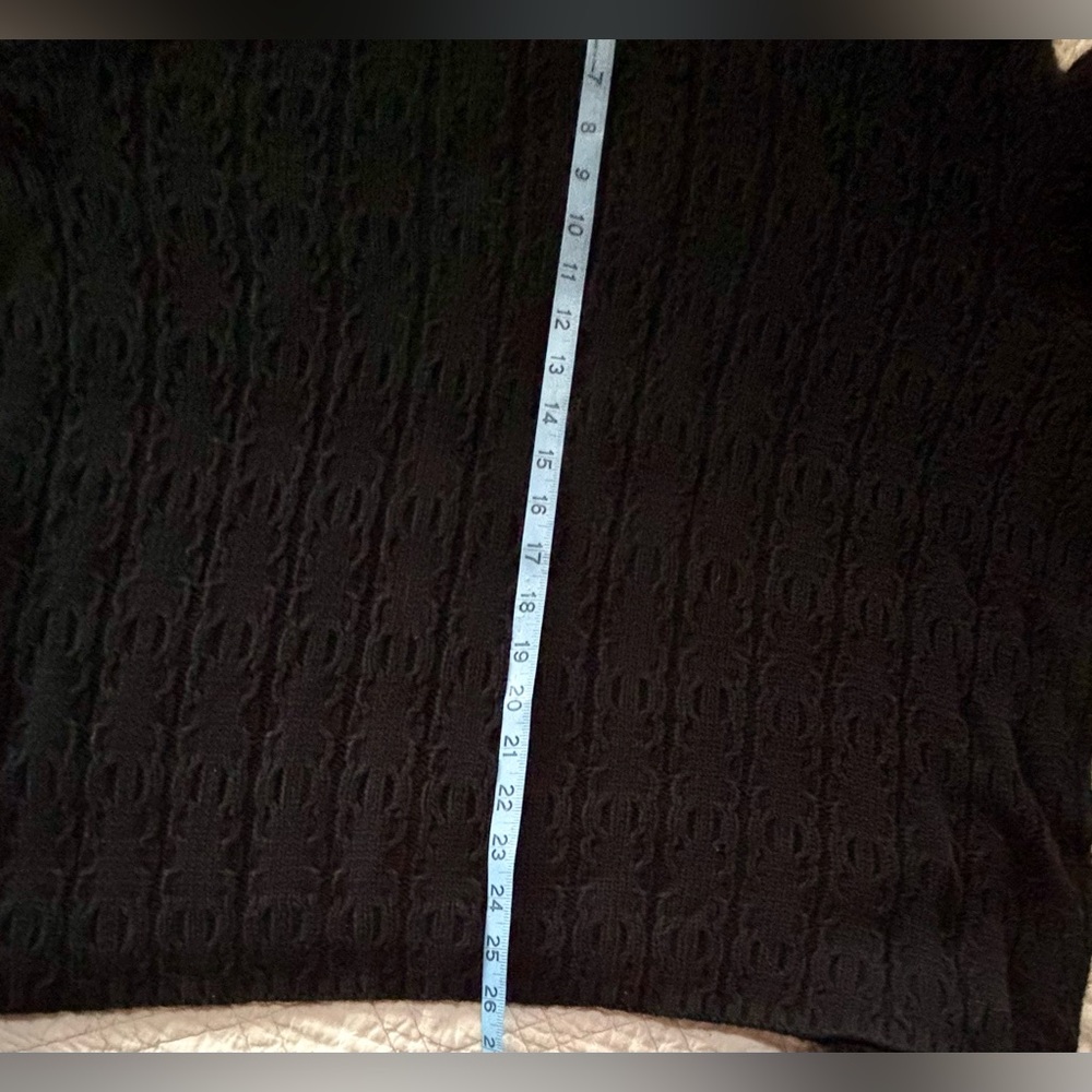 Talbots Women’s Cable Knit Funnel Neck 100% Cotton Fisherman Sweater Black Sz 1X - Picture 7 of 7